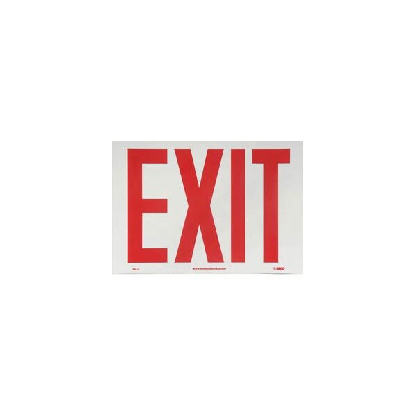 Exit Sign, Polyester, 10 in W, 8 in H, Red